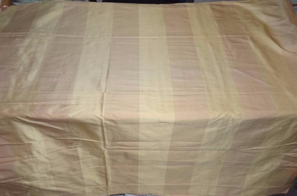 100% silk dupion PEACH AND GOLD stripe DUPS34[4]