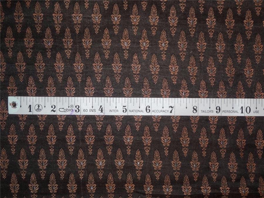 Silk Brocade Fabric Black Brown Color 44" wide BRO532[1]