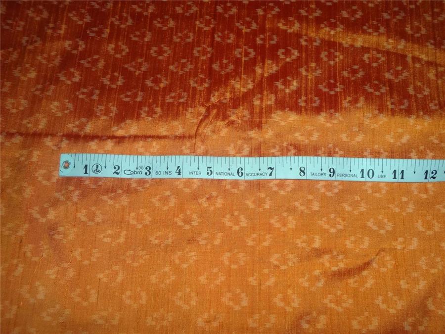 100% pure silk dupion ikat fabric golden mango colour 44&quot; wide