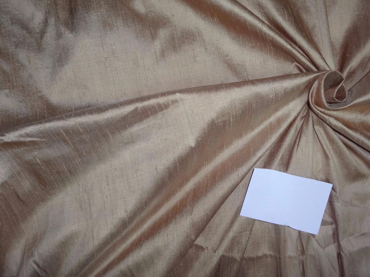 100% PURE SILK DUPIONI FABRIC gold and khaki green colour 54&quot; wide mm81[4]