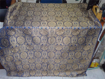 Silk Brocade Fabric electric blue and mettalic gold color 44" wide BRO544[1]