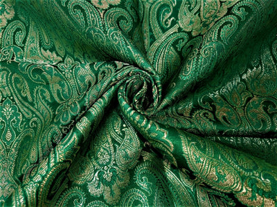 Silk Brocade fabric 44" wide BRO831 available in 8 colors [GREEN/ROSE PINK/RED/BISCUIT BEIGE/ EMRELED GREEN/PINK/ORANGE/ ELECTRIC BLUE]