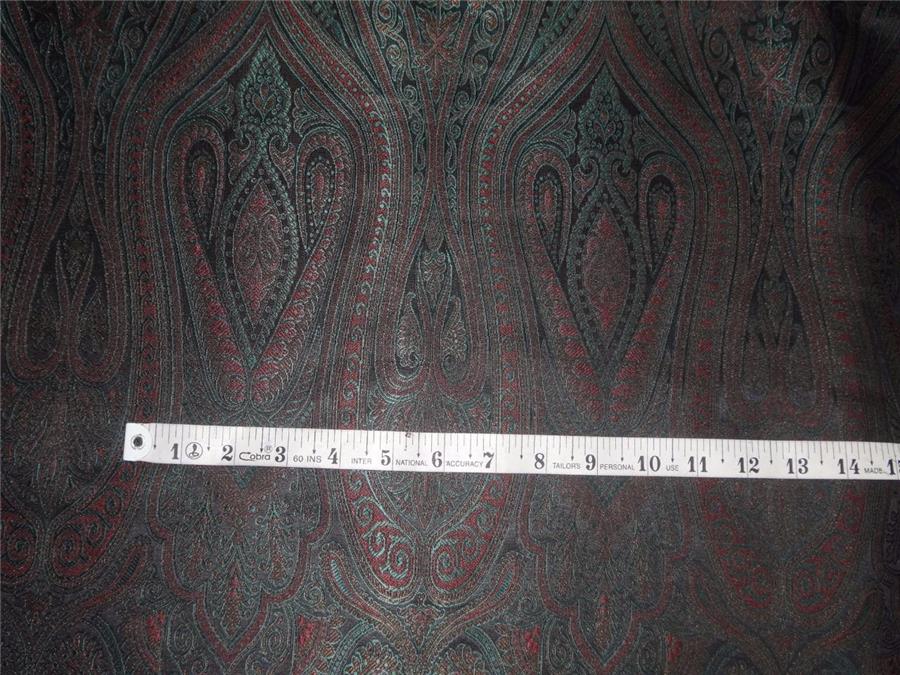 Brocade green maroon and mettalic copper Color 44&quot;