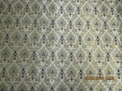 Reversible Brocade fabric grey gold x navy blue Color 60&quot;