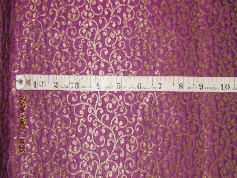 Reversible Brocade Fabric Aubergine x gold Color 44&quot;