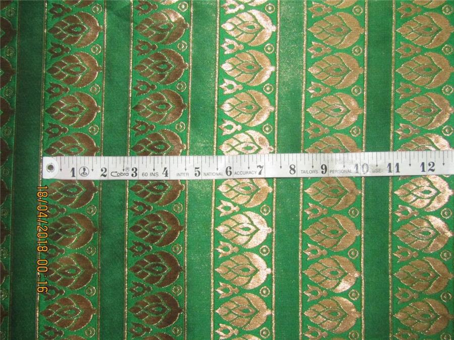 Brocade fabric emerald green x metallic gold Color 62&quot;