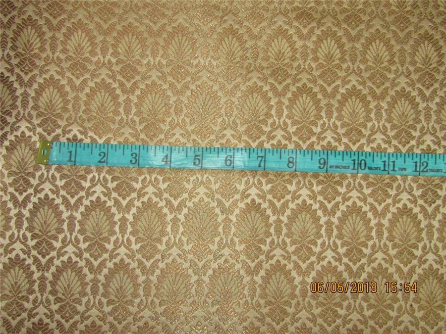 Silk Brocade Fabric 4 YARDS Creamy beige x antique gold 44&quot;