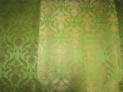 Brocade fabric Apple green x metallic gold 44&quot;BRO593[4]