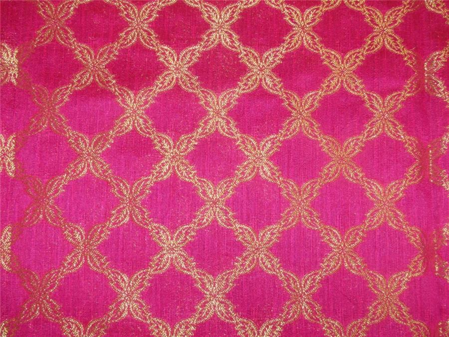 Brocade fabric pink x metallic Gold Color  44&quot; wide BRO596[2]