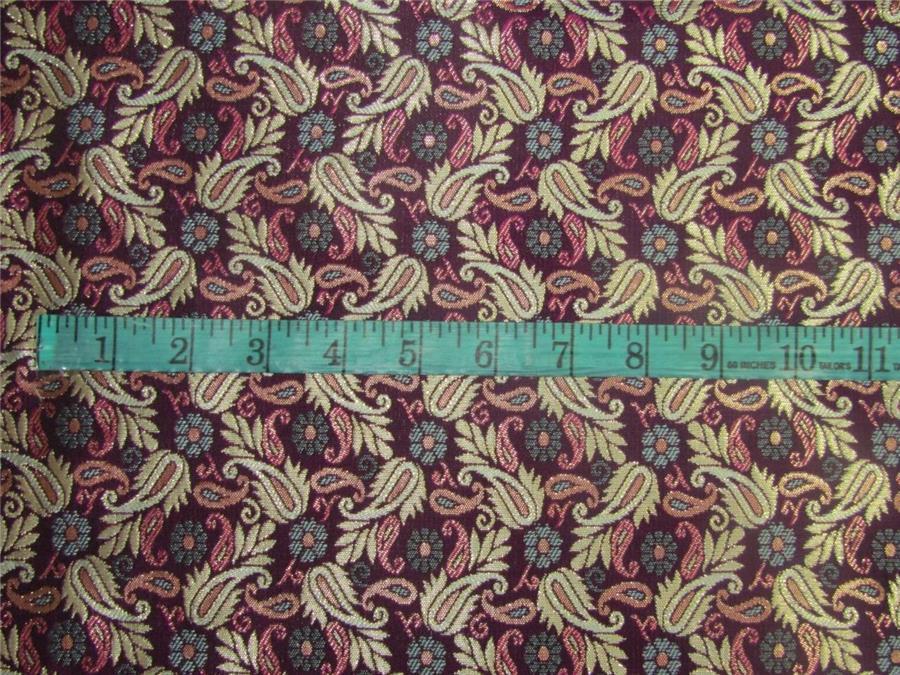 Brocade fabric Aubergine x metallic Gold Color 44&quot;BRO596[4]