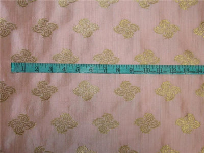 Brocade fabric Peachy pink X metallic gold color 44" wide BRO601[4]