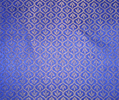 Reversible Brocade fabric Royal blue X gold color 44&quot;BRO603[2]