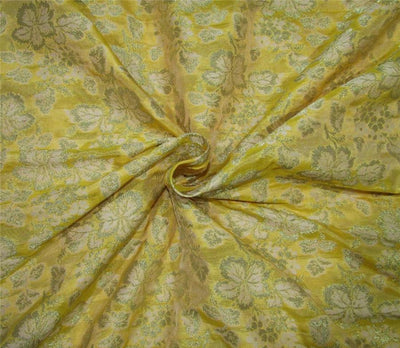 Brocade Fabric Yellow x metallic gold 44" wide BRO667[3]