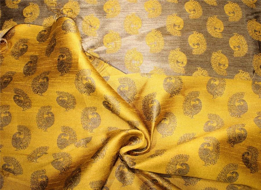 Reversible brocade fabric mustard x gold 56" wide BRO663[1]