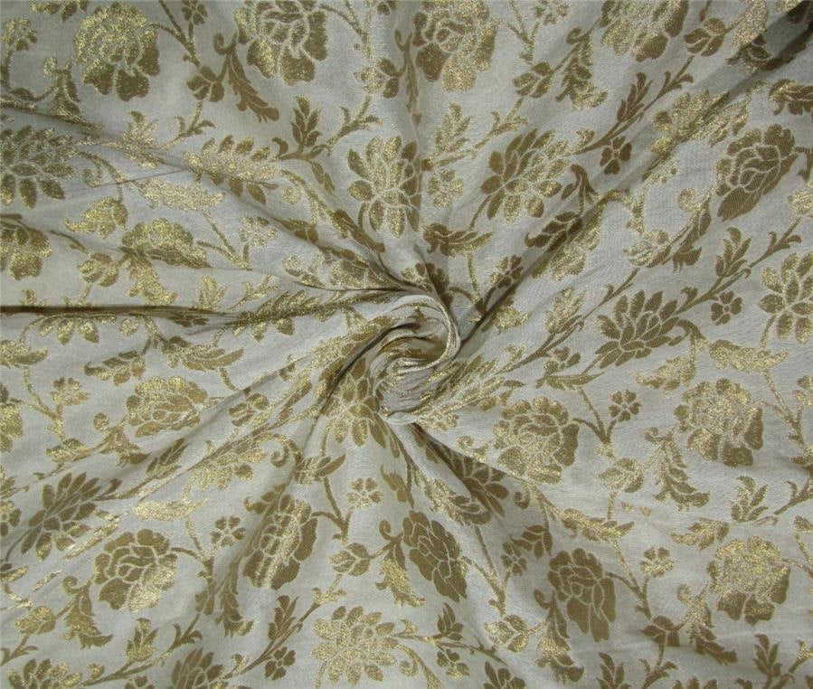 Brocade jacquard CREAM x metallic gold 44" wide BRO667[4]