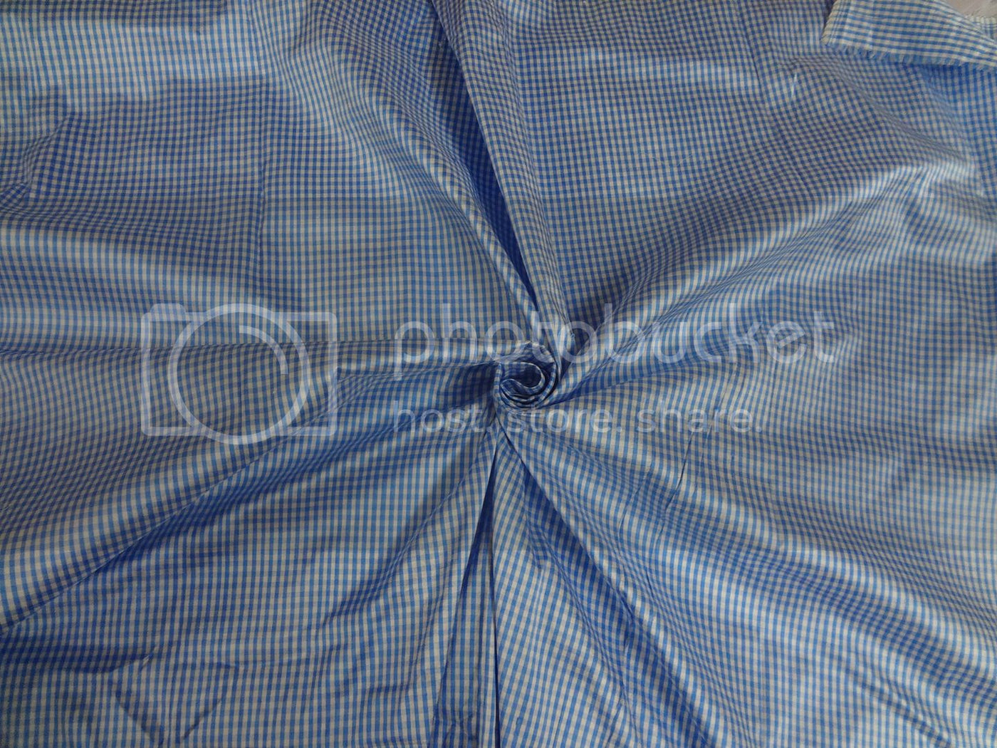 Silk Dupioni Cool Blue & Ivory Color plaids Fabric DUPC2[2]