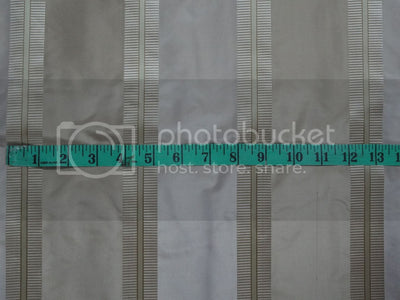 Pure Silk Taffeta Fabric Shades of Gold &amp; Beige colour with Satin Stripes 54&quot; wide