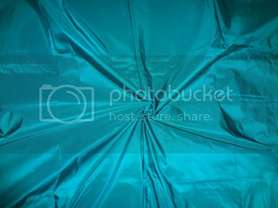 Pure SILK TAFFETA FABRIC Sea Blueish Green color