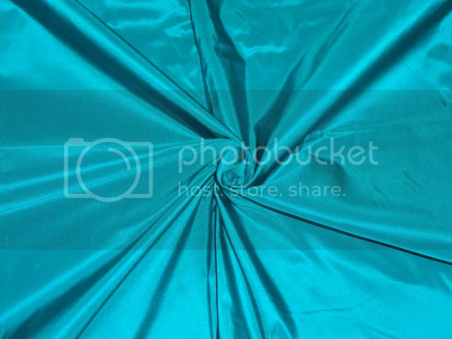 Pure SILK TAFFETA FABRIC Sea Blueish Green color