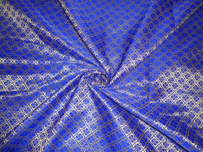 Brocade royal blue x metallic Gold Color 44&quot;