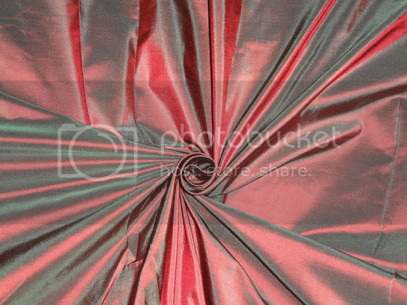 100% Pure SILK TAFFETA FABRIC Iridescent Orange x Green colorTAF200[1]