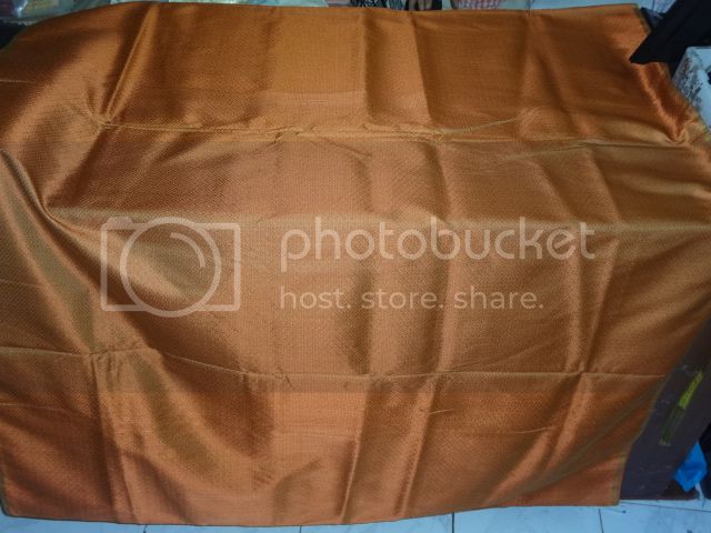 SILK BROCADE FABRIC Orange &amp; GOLD COLOUR 44&quot; BRO388[4]