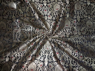 Heavy BROCADE FABRIC Red,Black &amp; Metallic GOLD COLOR