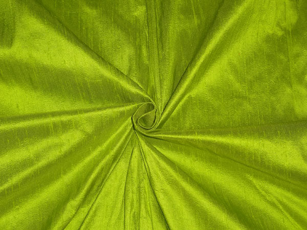 100% PURE SILK DUPIONIFABRIC PISTACHIO GREEN colour 54&quot; wide WITH SLUBS*