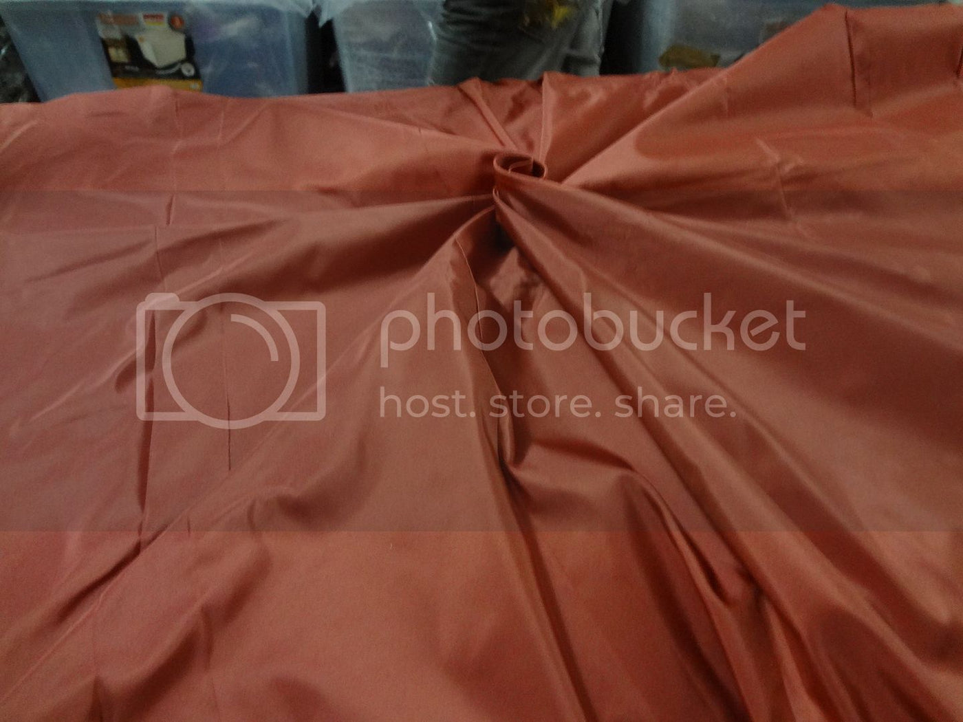 100% Pure SILK TAFFETA FABRIC Dark Salmon colour wide TAF#198[10]