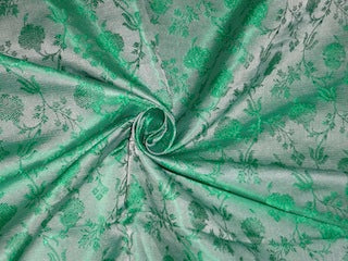 Silk Brocade fabric Pastel Sea Green Color 44&quot;