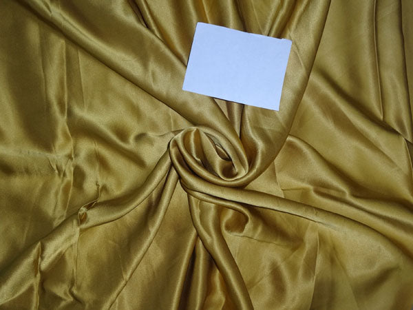 100% PURE SILK SATIN FABRIC 150 GRAMS GOLD colour 54&quot; wide