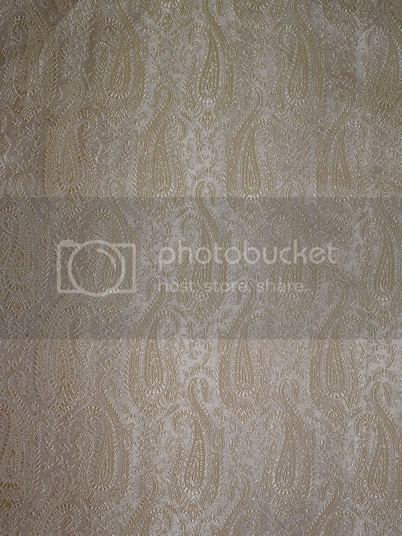 SILK BROCADE FABRIC Light Golden Cream 44" wide BRO258[1]