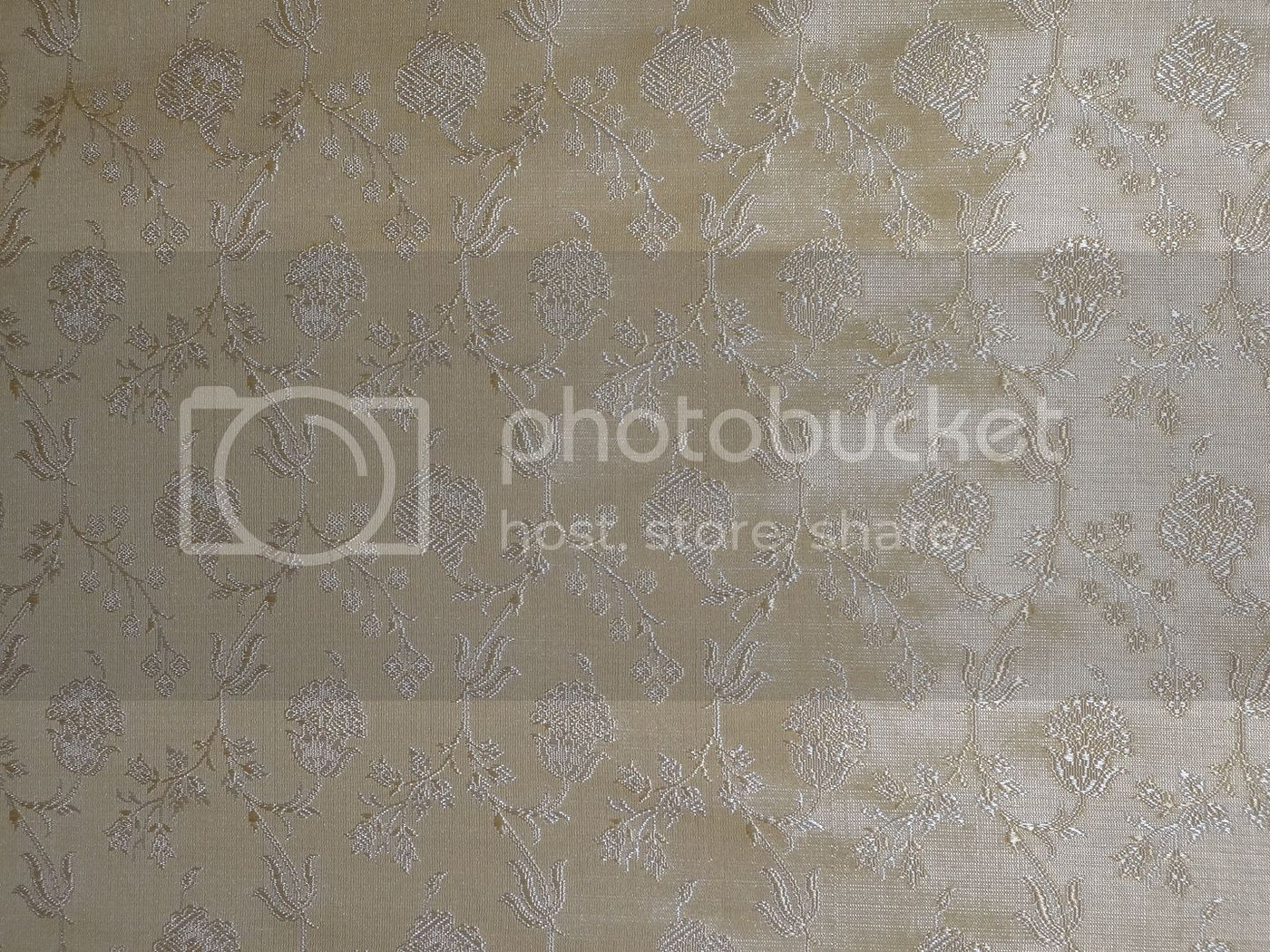 Pure SILK BROCADE FABRIC Light Golden Cream color 44" wide BRO263[4]