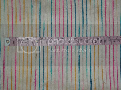 PURE SILK Dupioni FABRIC Multi color Stripes 44" wide DUP#S50[1]