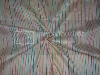 PURE SILK Dupioni FABRIC Multi color Stripes 44" wide DUP#S50[1]