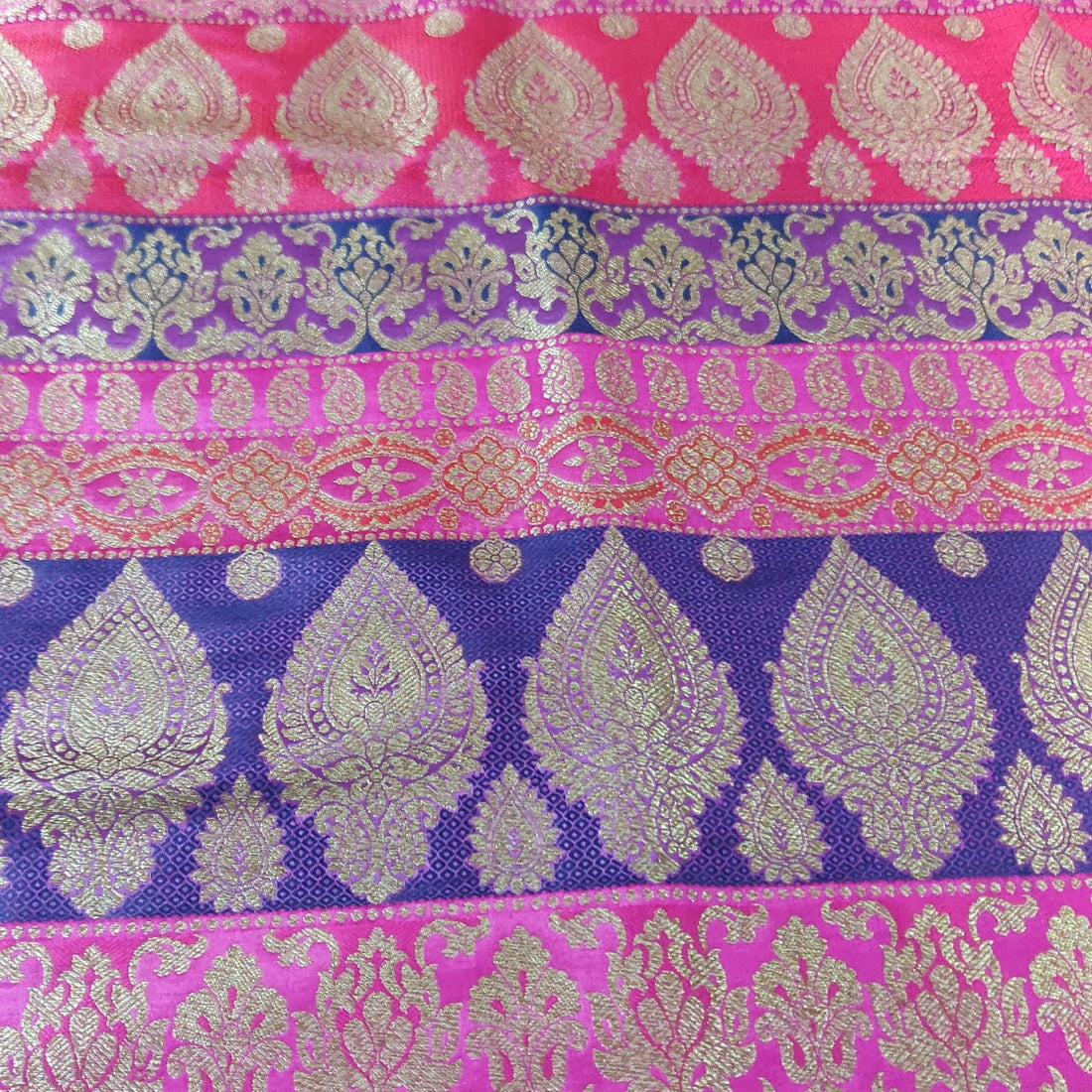 Brocade jacquard Fabric purple/pink/red/ &amp;metallic gold  BRO677[3]