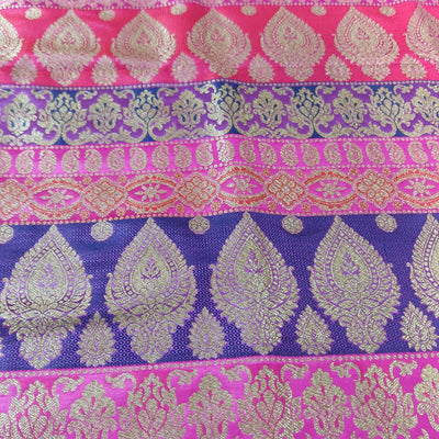 Brocade jacquard Fabric purple/pink/red/ &amp;metallic gold  BRO677[3]