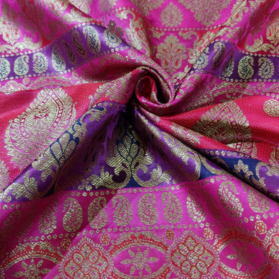 Brocade jacquard Fabric purple/pink/red/ &amp;metallic gold  BRO677[3]