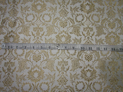 Silk Brocade fabric ivory x metallic gold color 44" wide BRO719B[1]