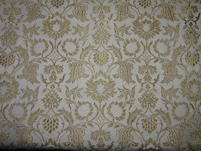 Silk Brocade fabric ivory x metallic gold color 44" wide BRO719B[1]