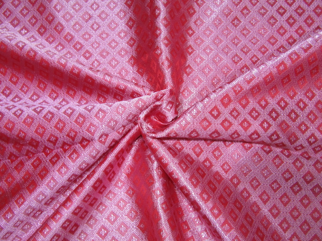 Silk Brocade fabric Pink color 44" wide BRO176[2]