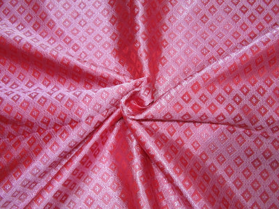 Silk Brocade fabric Pink color 44" wide BRO176[2]