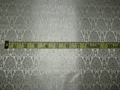 Brocade Ivory x metallic silver jacquard 44&quot; wide fabric