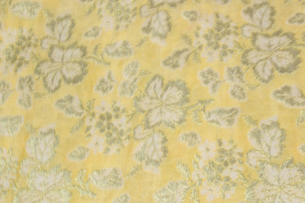 Brocade Fabric Yellow x metallic gold 44" wide BRO667[3]