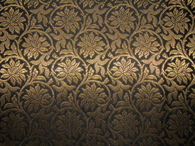 Brocade fabric black x metallic gold color 44" wide BRO756B[1]