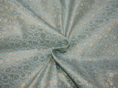 Brocade fabricr blue x metallic gold color 44" wide BRO759[2]