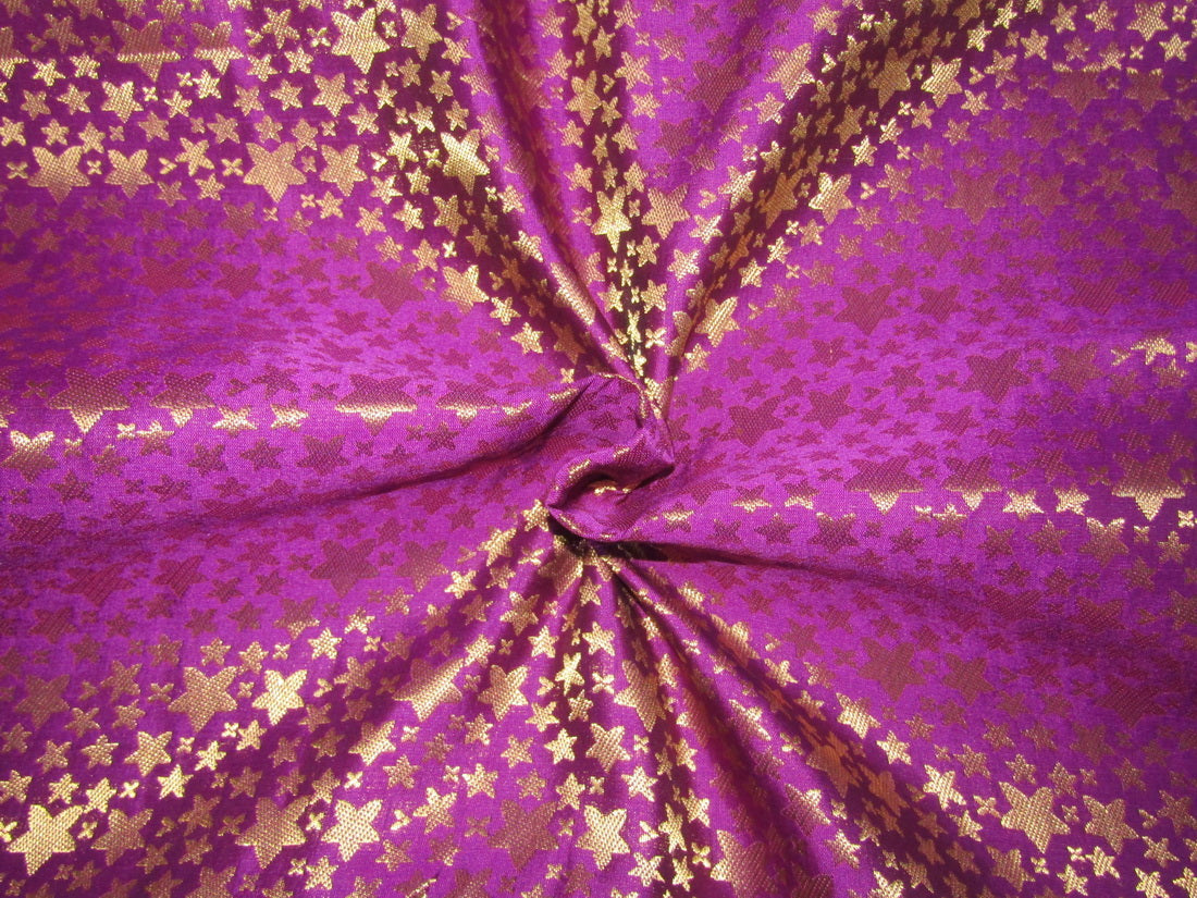 Brocade fabric aubergine x metallic gold color 44" wide BRO760B[2]