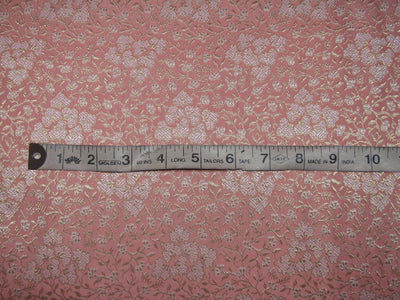 Brocade fabric peach,pink x metallic gold color 44" wide BRO763[1]