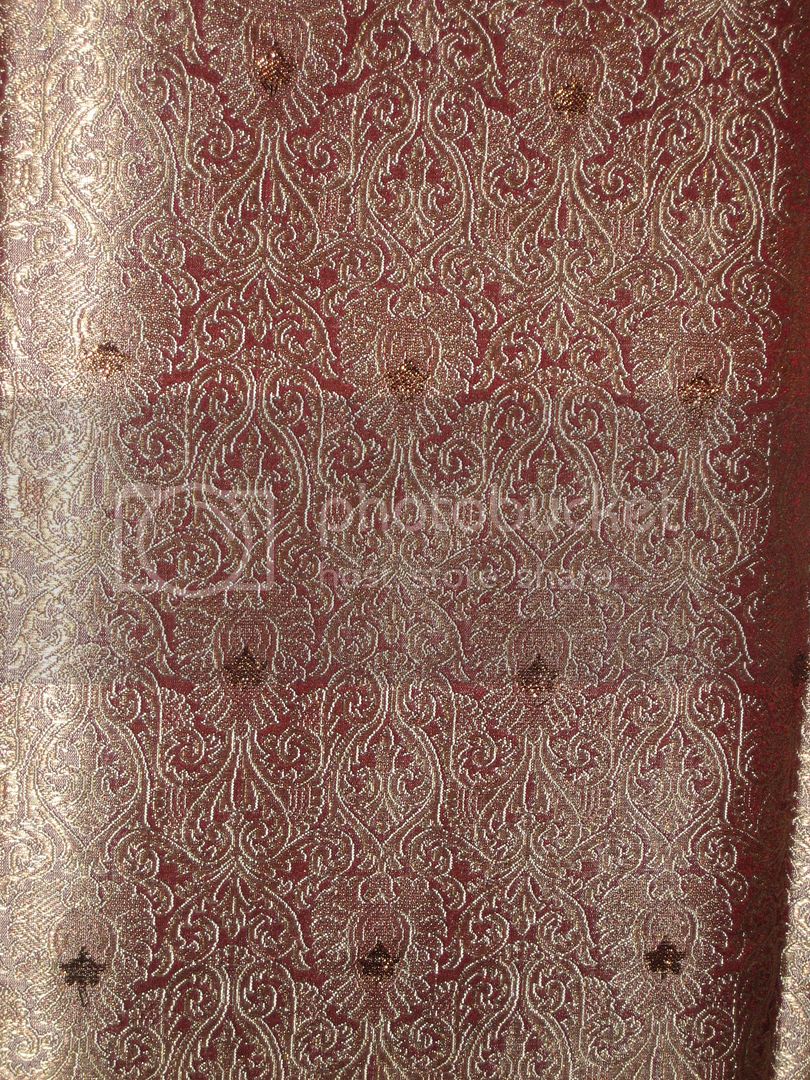 Silk Brocade fabric Gold,Bronze metallic &amp; Antique Rose color [BRO198[4]