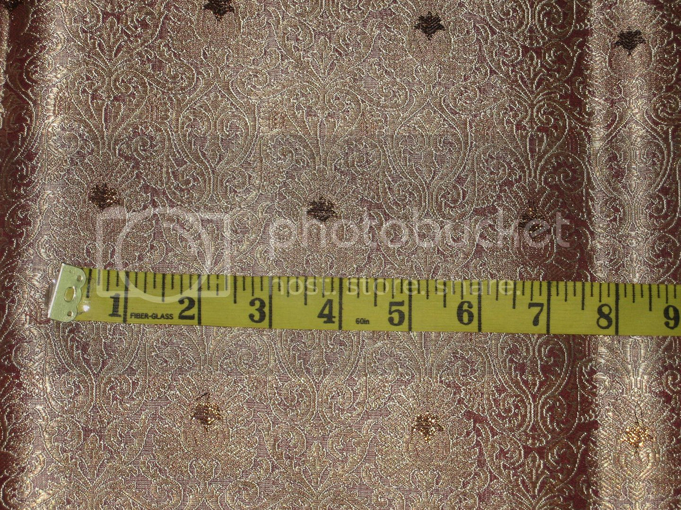 Silk Brocade fabric Gold,Bronze metallic &amp; Antique Rose color [BRO198[4]